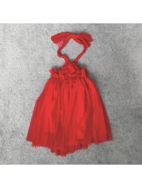 Fashion Twist USA Girls Red Flower Girl Party Dress Size 4